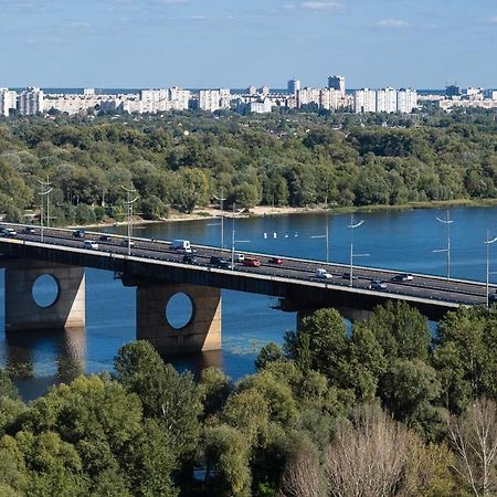 Exquisite panoramic views apartment Dnipro embankment Kiev Exterior foto